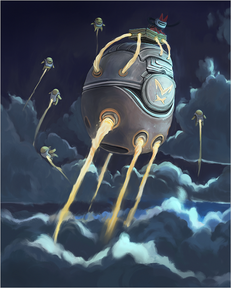 Postcard - Rabbot Spaceship